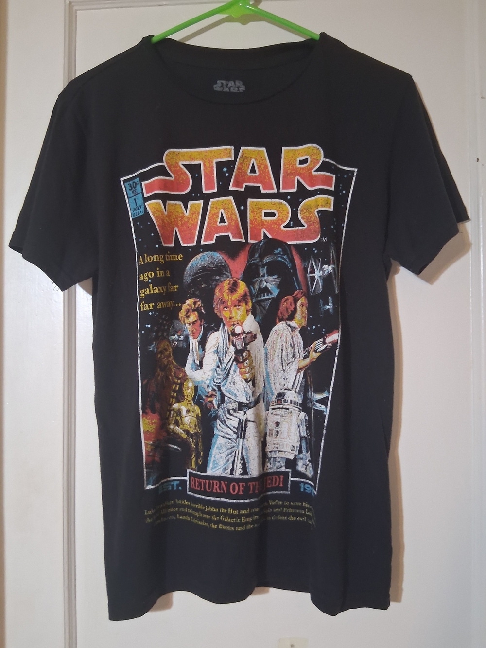 Mad Engine Star Wars Return of the Jedi Comic Graphic T-Shirt Black Men's Medium